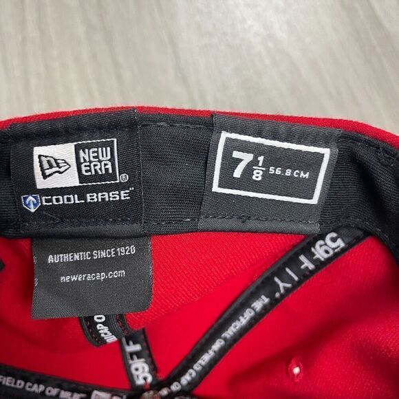 Texas Rangers Hat Cap Red 7 1/8 New Era World Series On Field Fitted 59Fifty MLB - Picture 7 of 8